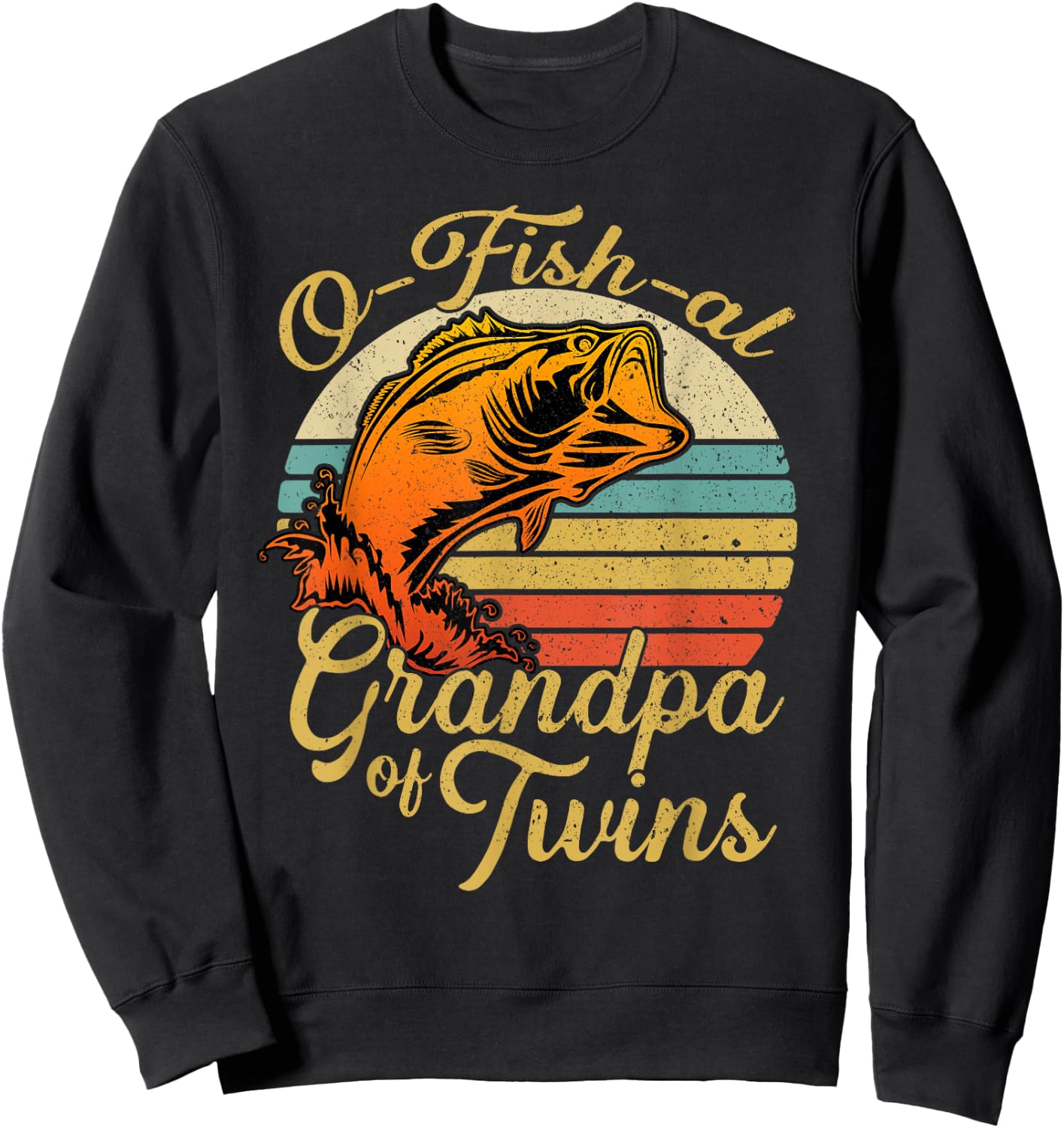 O fish al Grandpa of Twins Baby Pregnancy Announcement Sweatshirt - Sweatshirt | Black