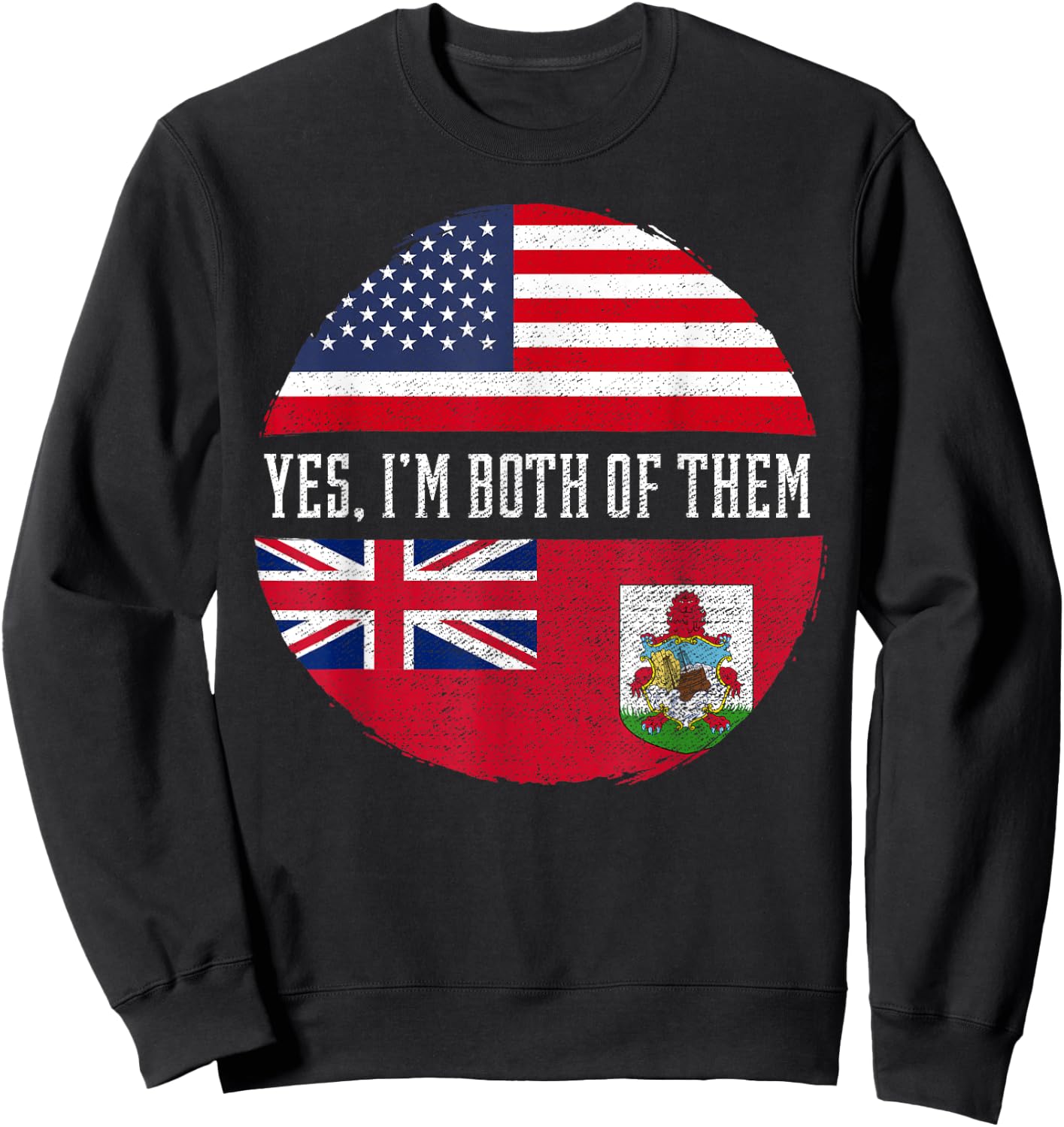 Half American Half Bermudian USA Flag Bermuda Heritage DNA Sweatshirt - Sweatshirt | Black