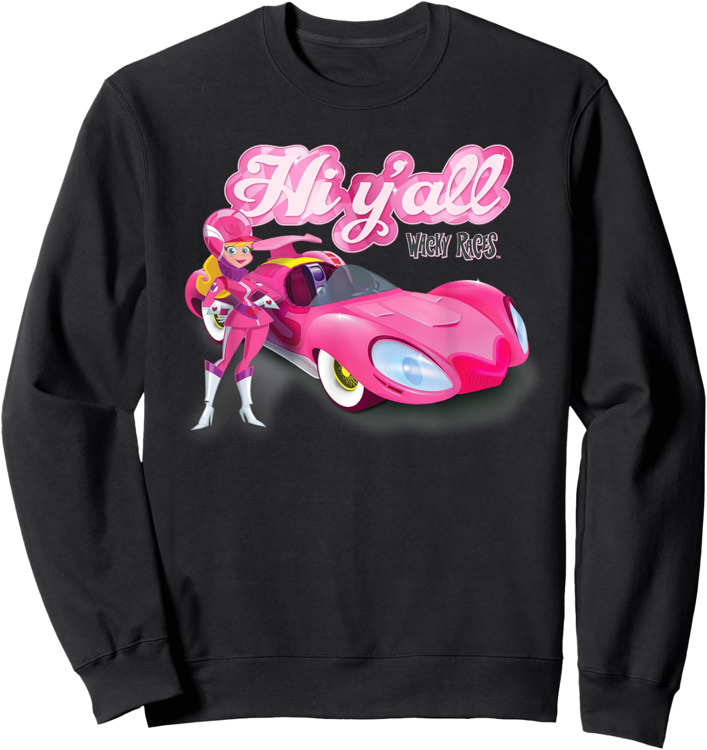 Wacky Races Penelope Pitstop Hi Y'all Sweatshirt - Sweatshirt | Black