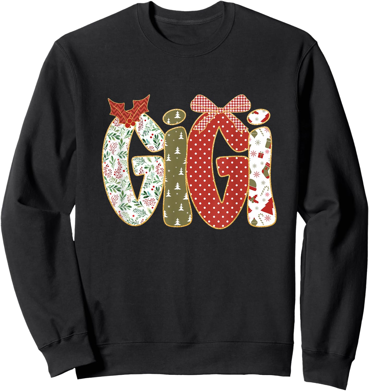 Christmas Gigi Coquette Holiday Grandma Sweatshirt - Sweatshirt | Black