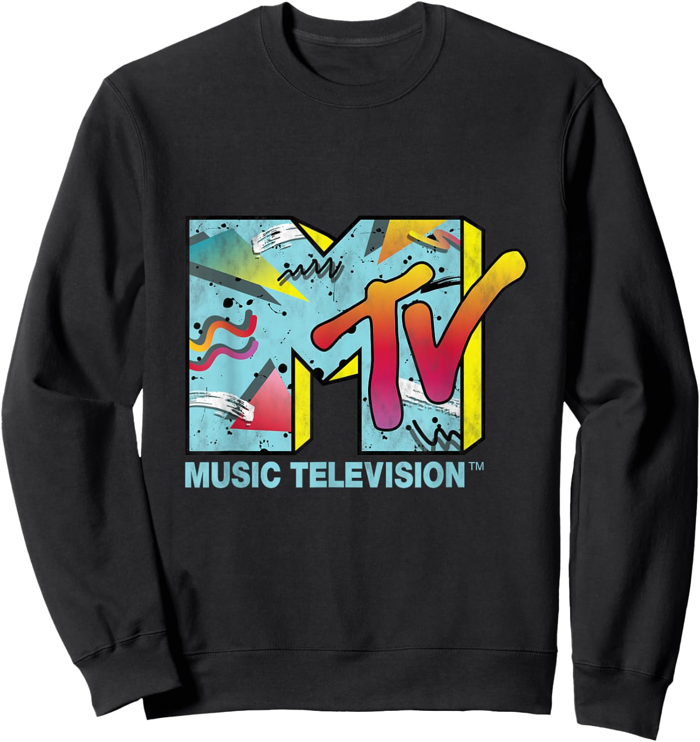 Classic MTV Logo 80s style T- Shirts Sweatshirt - Sweatshirt | Black