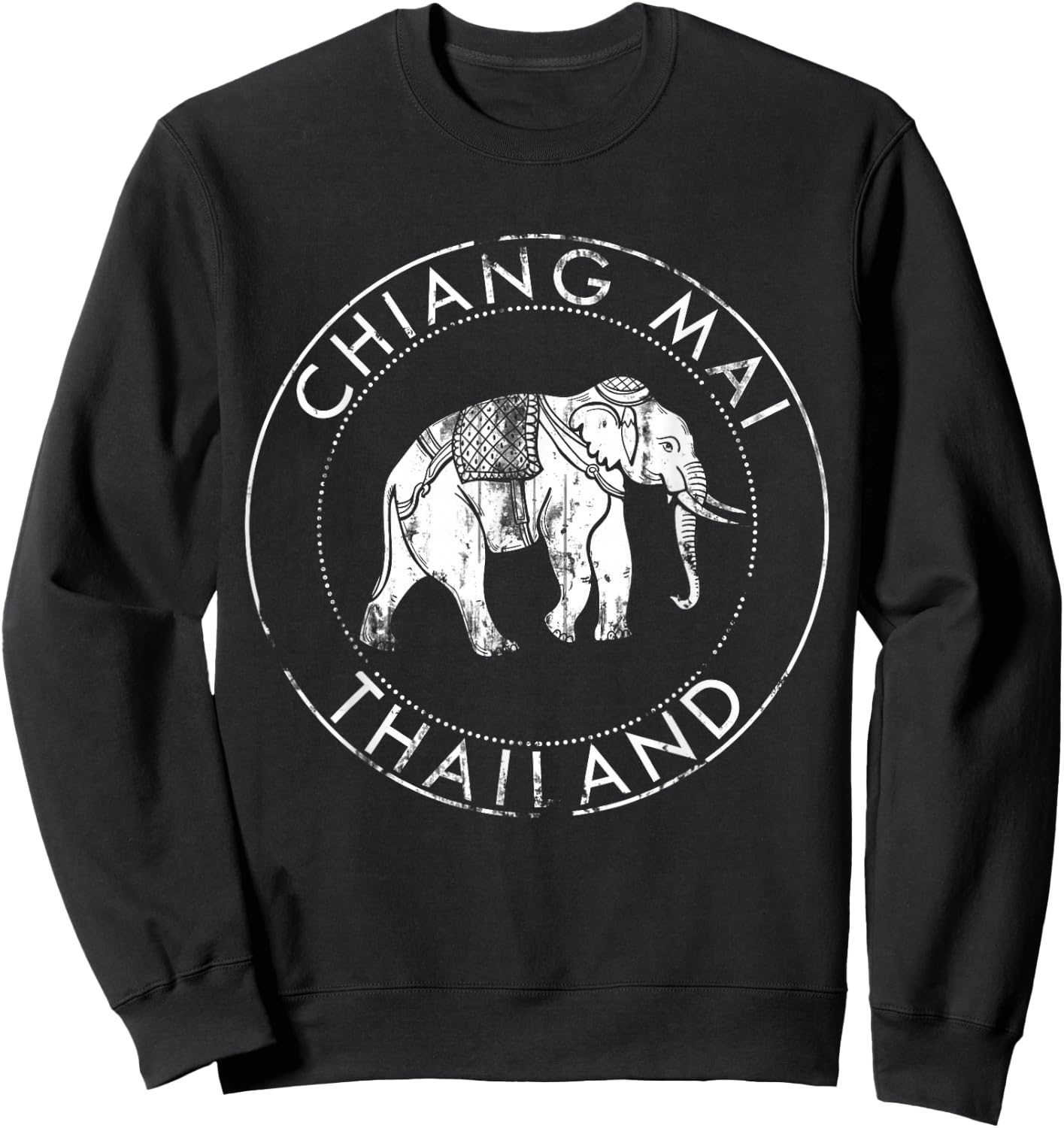 Animal Elephant Bangkok Asia Thailand Sweatshirt - Sweatshirt | Black