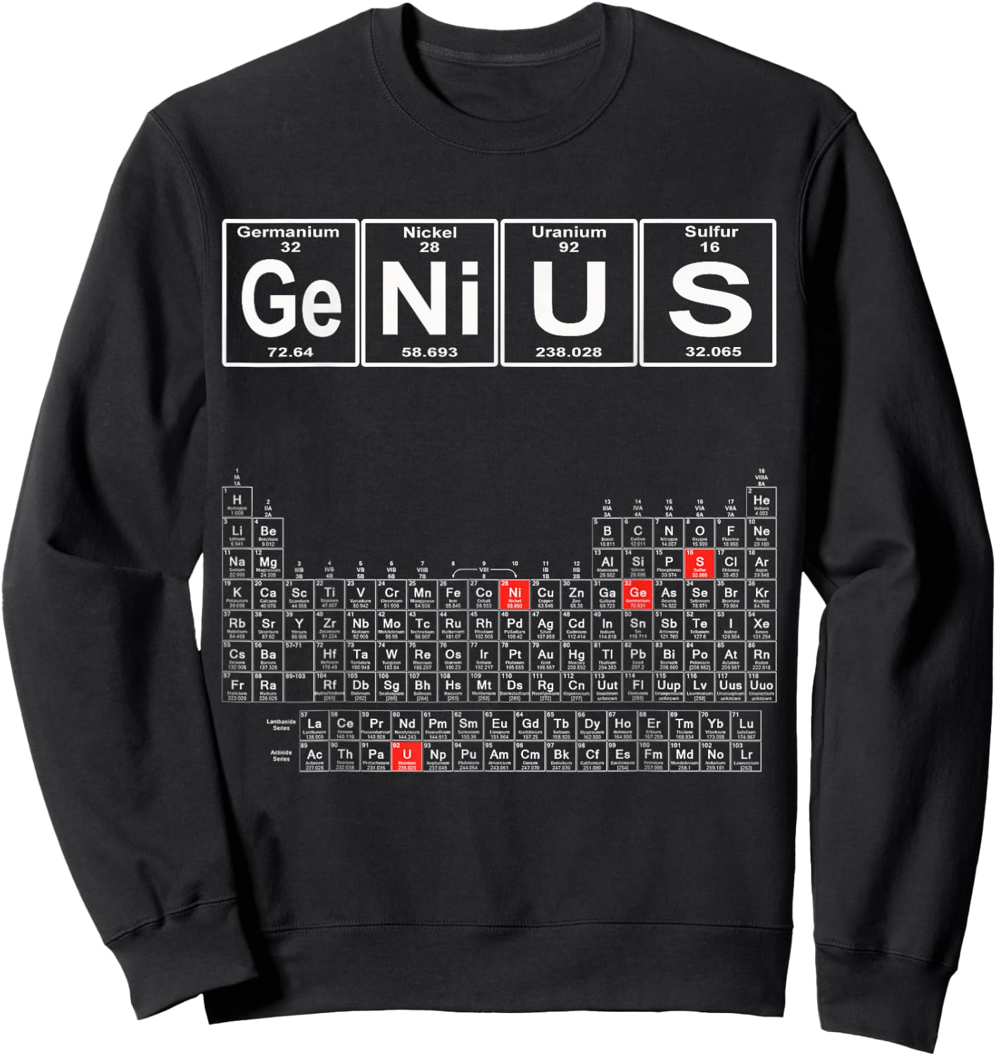 Genius Periodic Table - Genius Sweatshirt - Sweatshirt | Black
