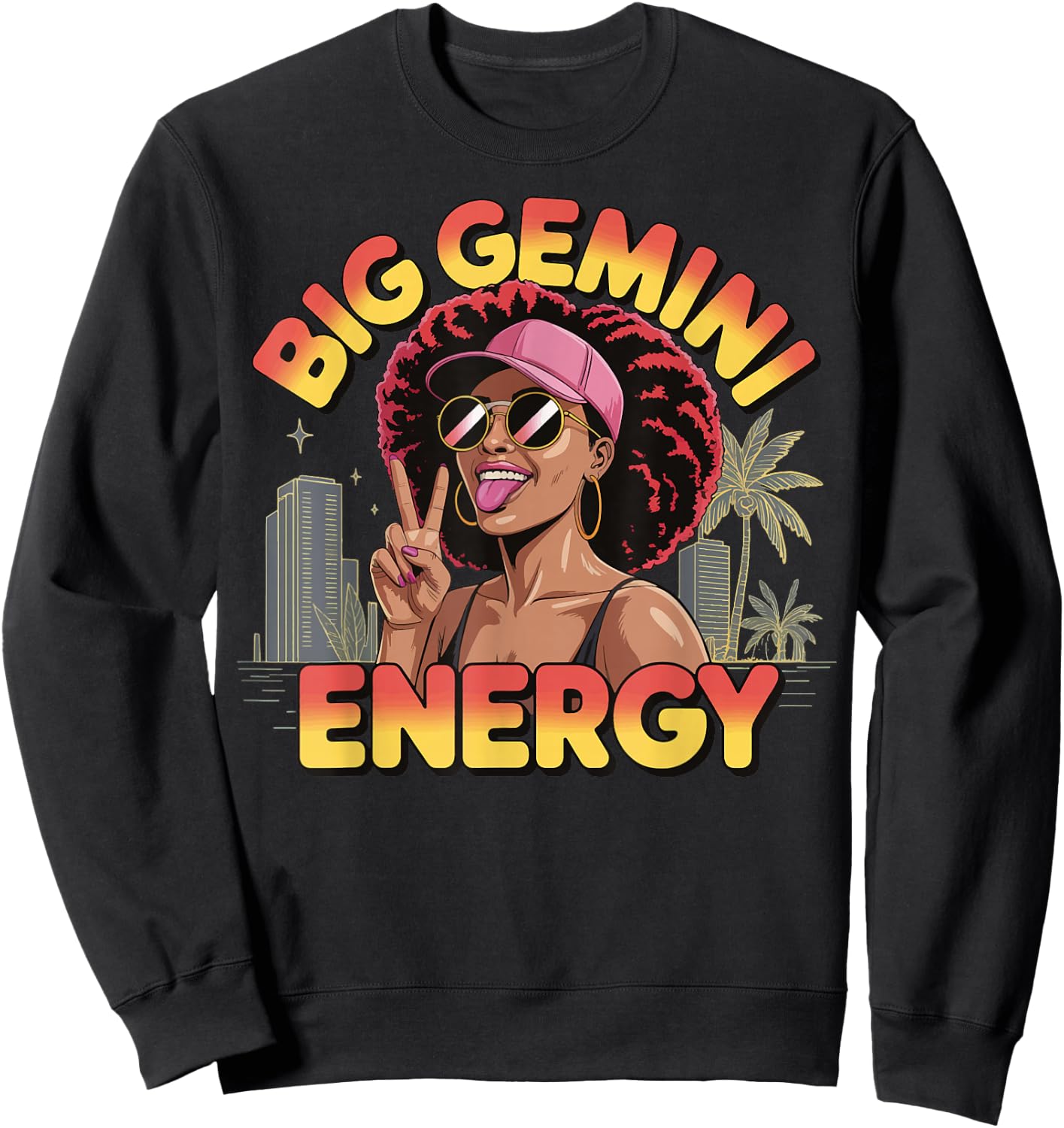 Big Gemini Energy Sweatshirt - Sweatshirt | Black