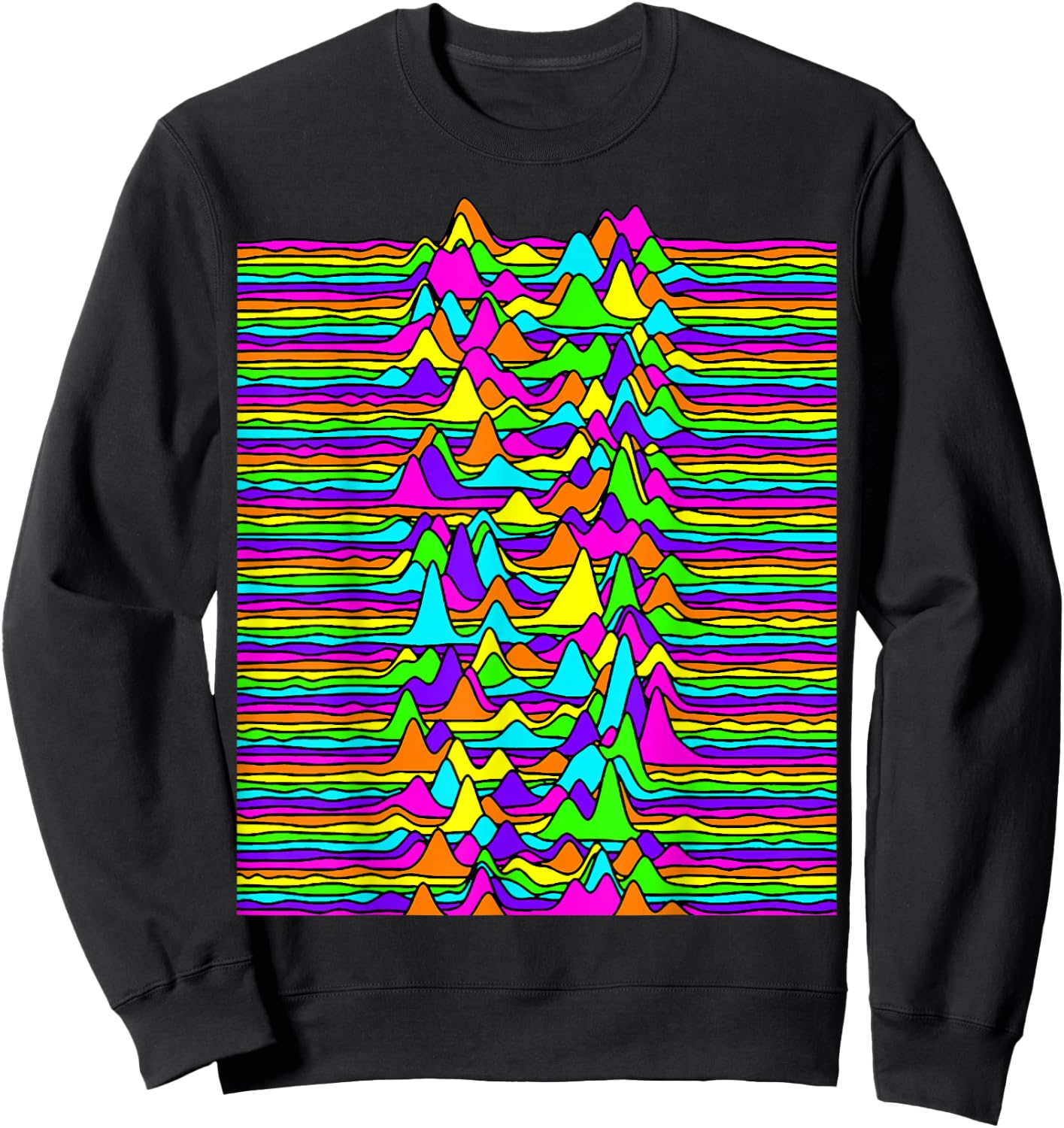 Rainbow Pulsar Waves Unknown Pleasures Space Science Teacher Women Kids Sweatshirt - Sweatshirt | Black