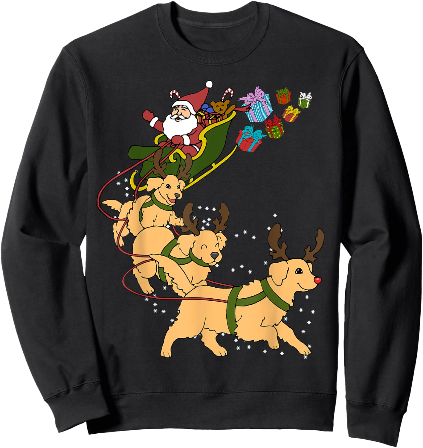 Golden Retriever Christmas Sweatshirt - Sweatshirt | Black