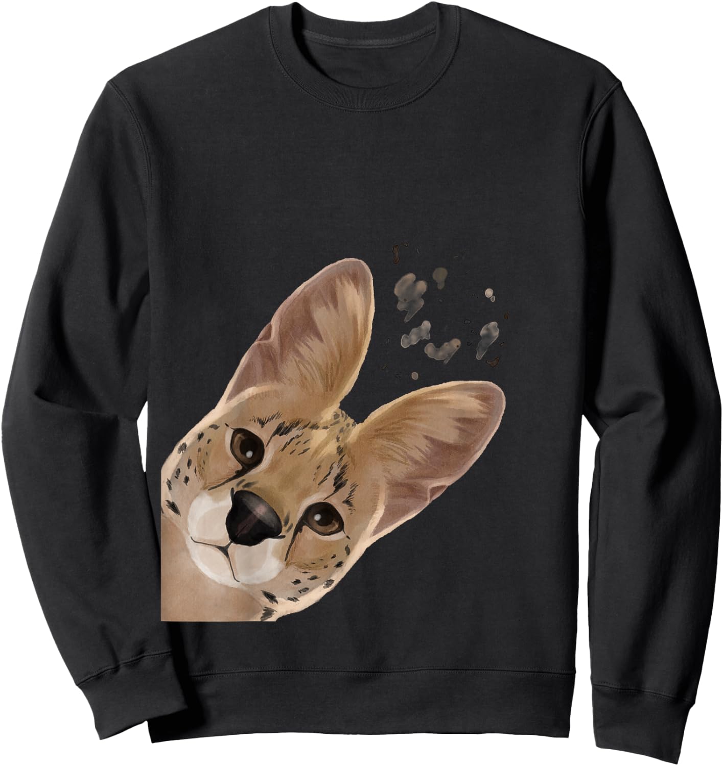 Funny Curious Serval Sweatshirt - Sweatshirt | Black