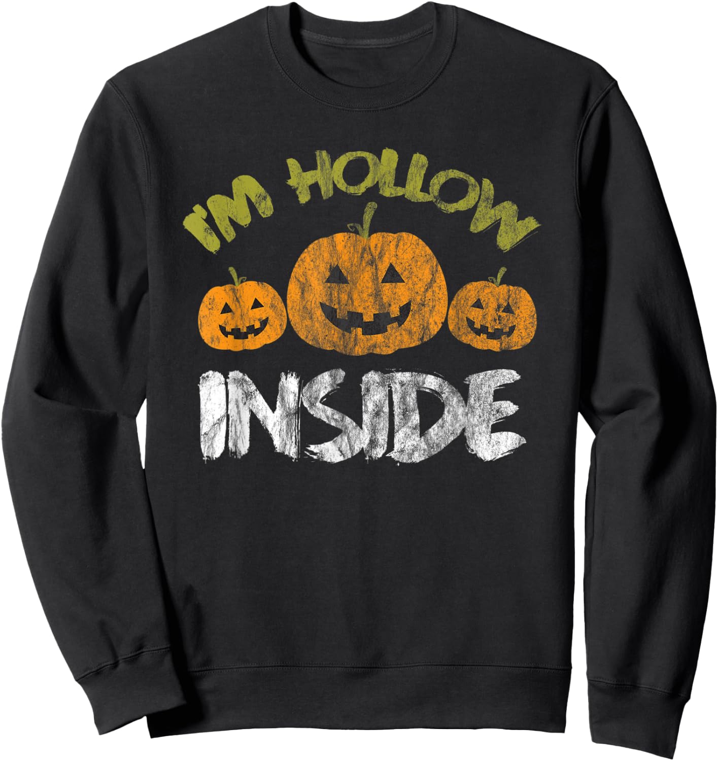 Hollow Inside Funny Retro Halloween Sweatshirt - Sweatshirt | Black