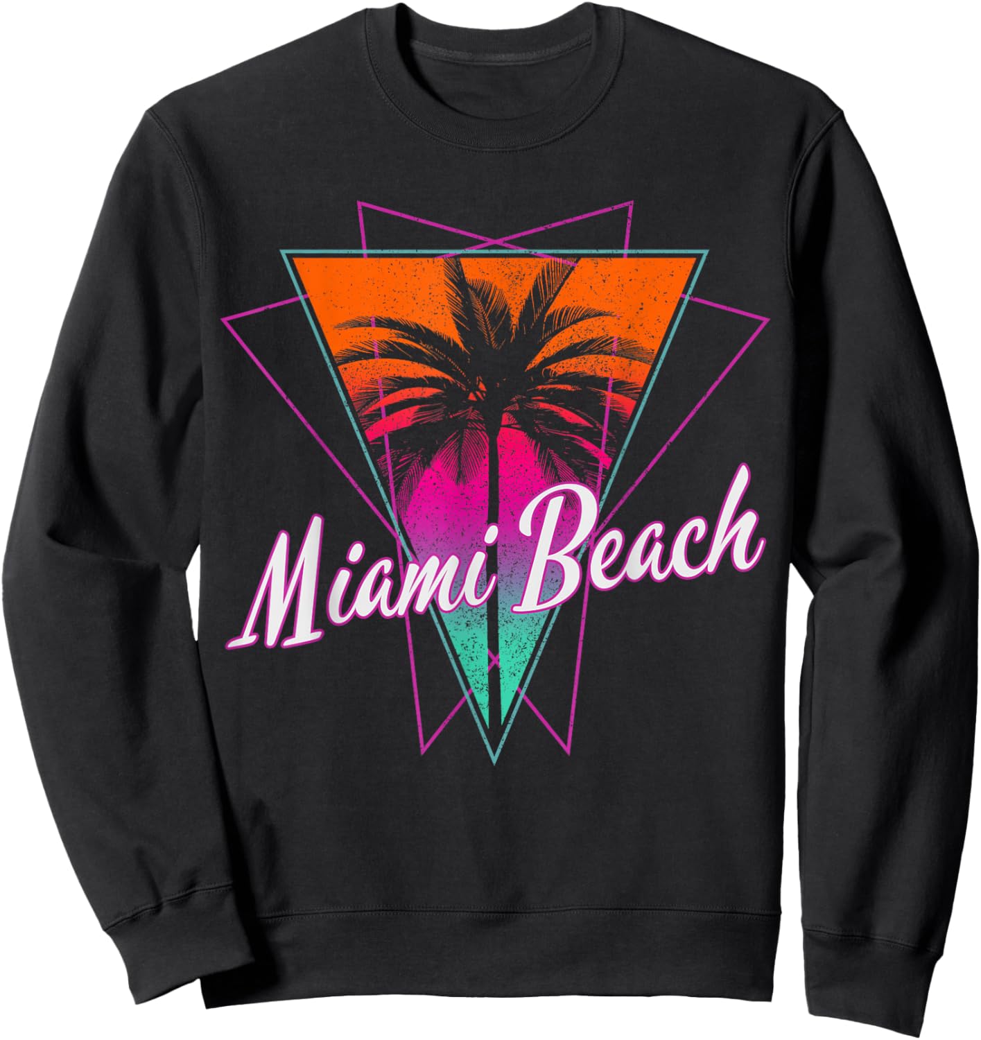 Miami Beach Retro Florida USA America Souvenir Gift Sweatshirt - Sweatshirt | Black