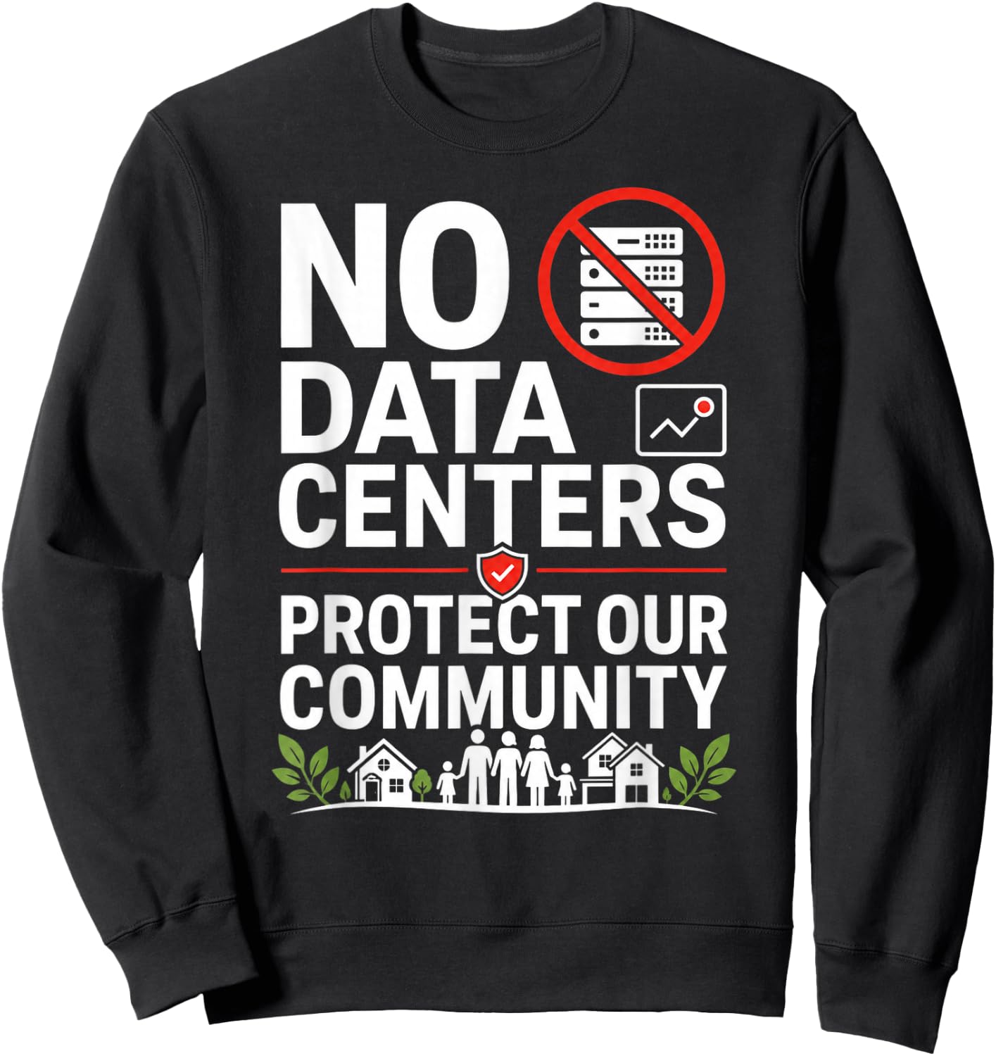 No Data Centers Protect Our Community Retro Sweatshirt - Sweatshirt | Black