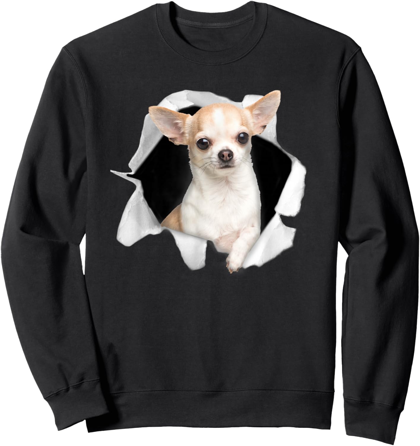 Cute Chihuahua Shirt Dog Puppy Lover Men Women Boys Girls Sweatshirt - Sweatshirt | Black