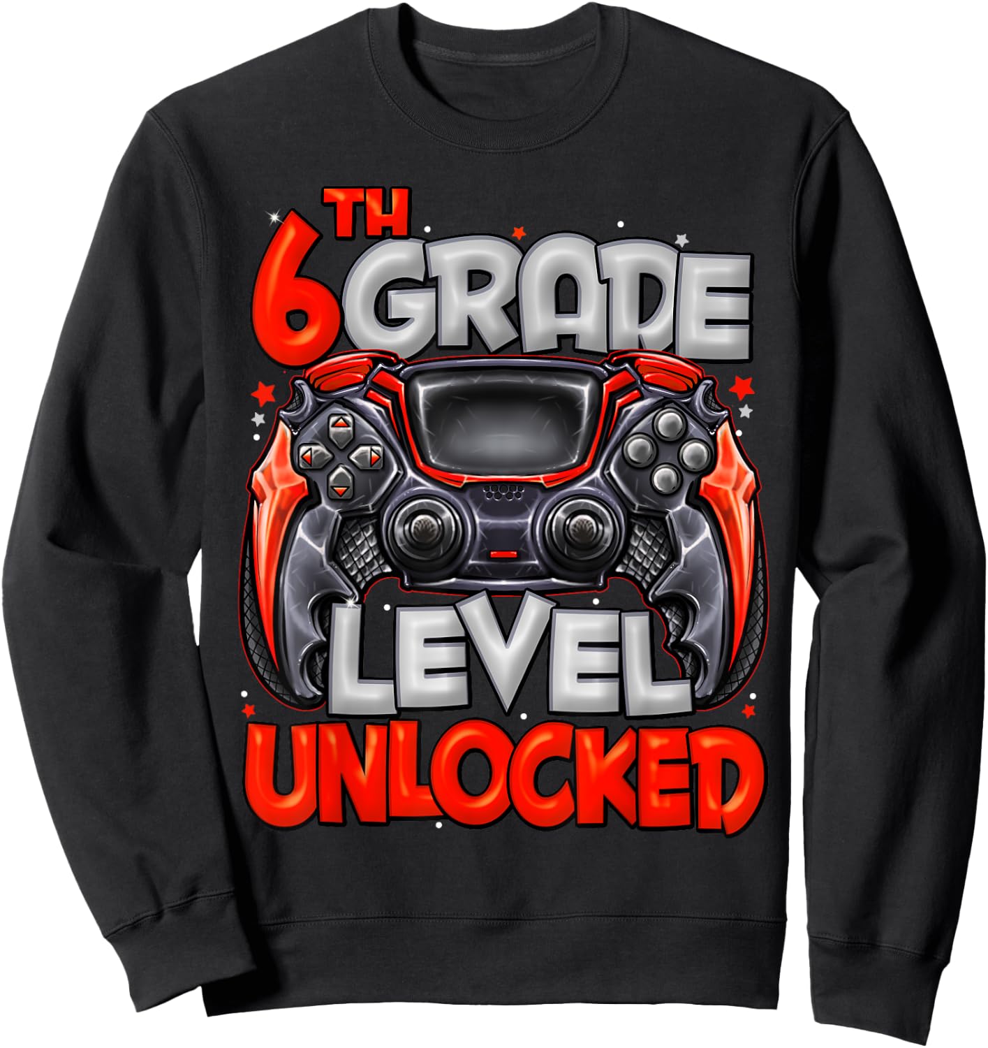 6th Grade Level Unlocked Game On 6th Grade Back To School Sweatshirt - Sweatshirt | Black