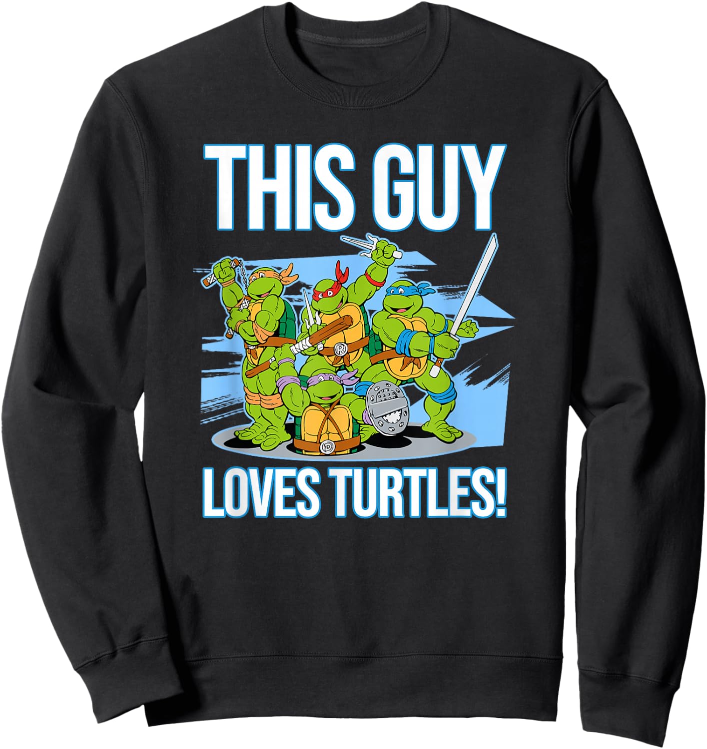 This Guy Loves Turtles Sweatshirt - Sweatshirt | Black