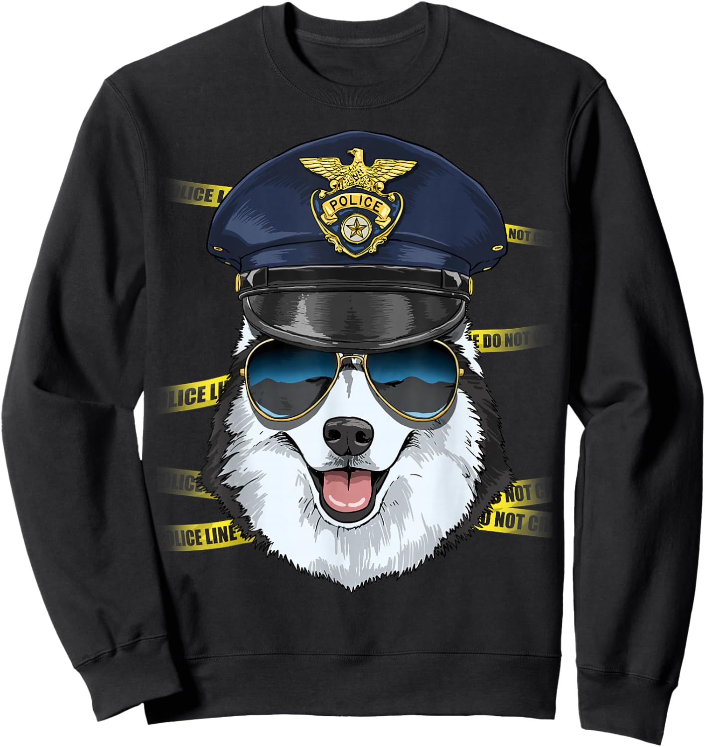 Siberian Husky Police Siberian Husky K-9 Dog Lover Sweatshirt - Sweatshirt | Black