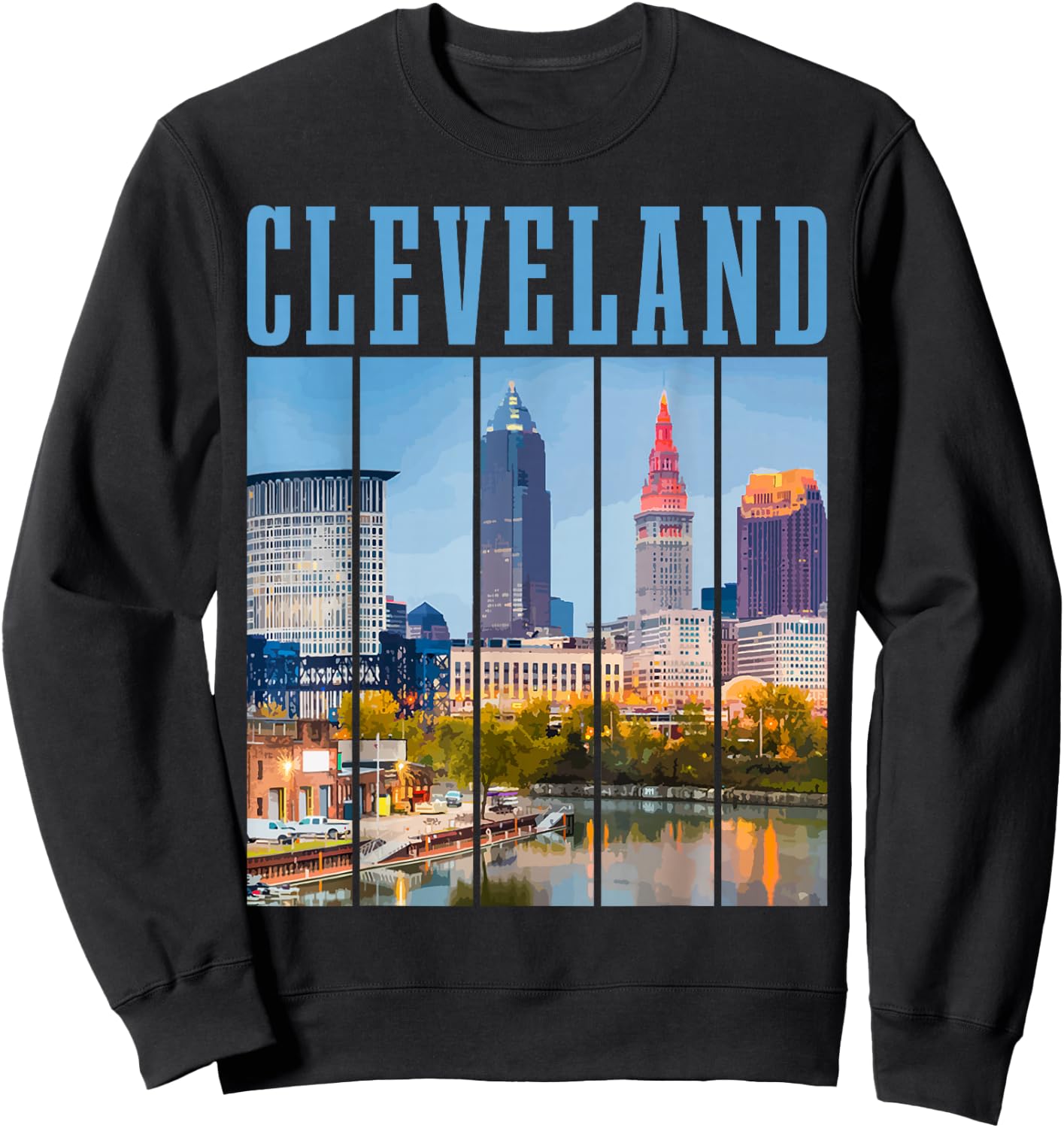 Cleveland Skyline 216 Ohio Vintage Pride Sweatshirt - Sweatshirt | Black