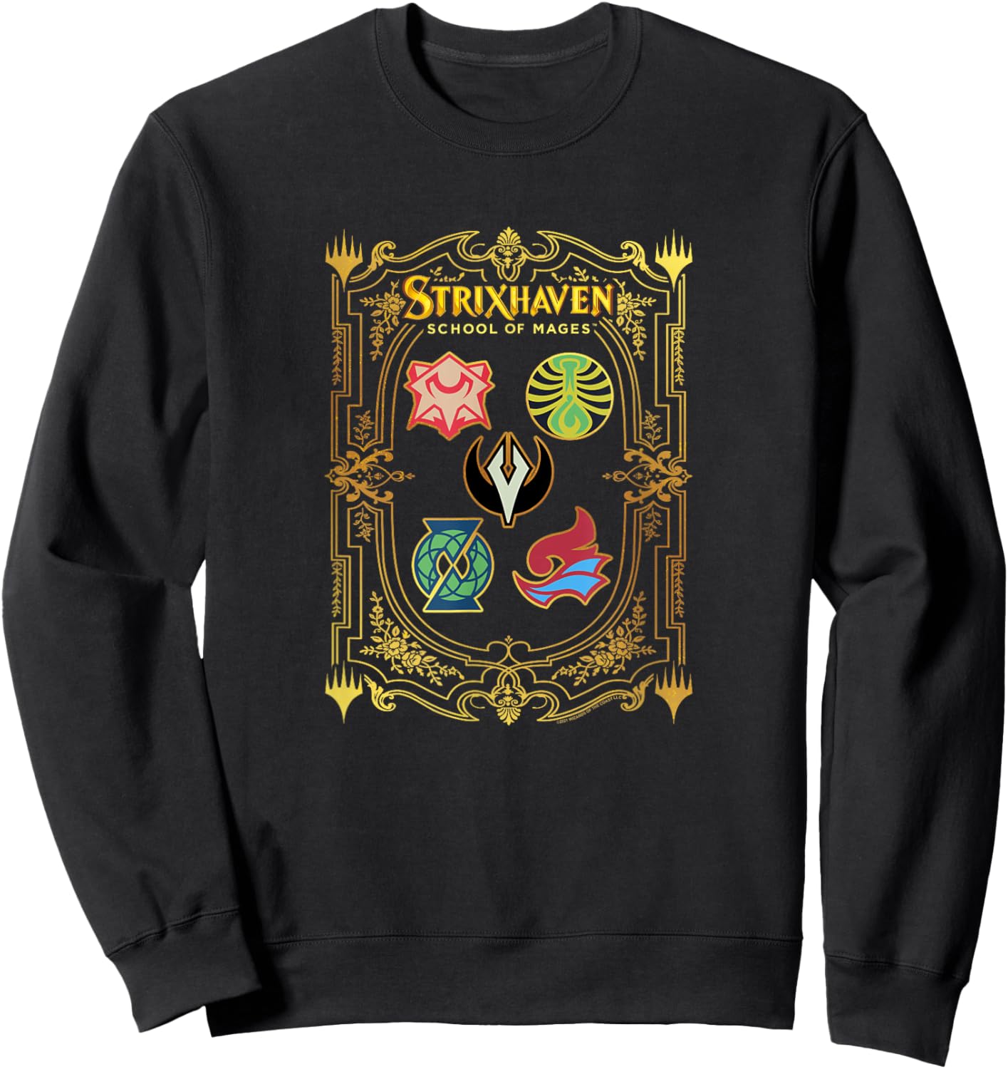 Magic: The Gathering Strixhaven Magic School Bordered Crests Sweatshirt - Sweatshirt | Black