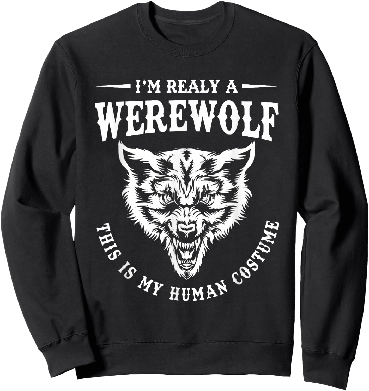 Funny Wolf Gifts Halloween Werewolf Boys Black Halloween Werewolf Kids Boys Sweatshirt - Sweatshirt | Black