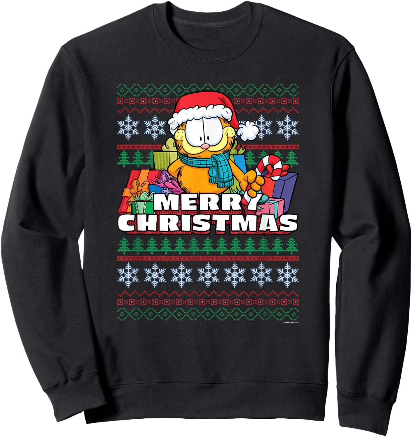 Garfield Christmas Santa Garfield Ugly Sweater Sweatshirt - Sweatshirt | Black