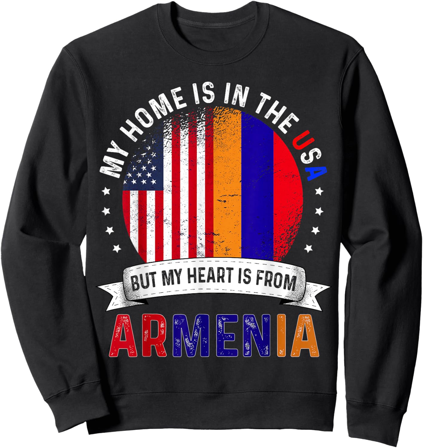 Armenian American Patriot Heart is from Armenia Flag Sweatshirt - Sweatshirt | Black