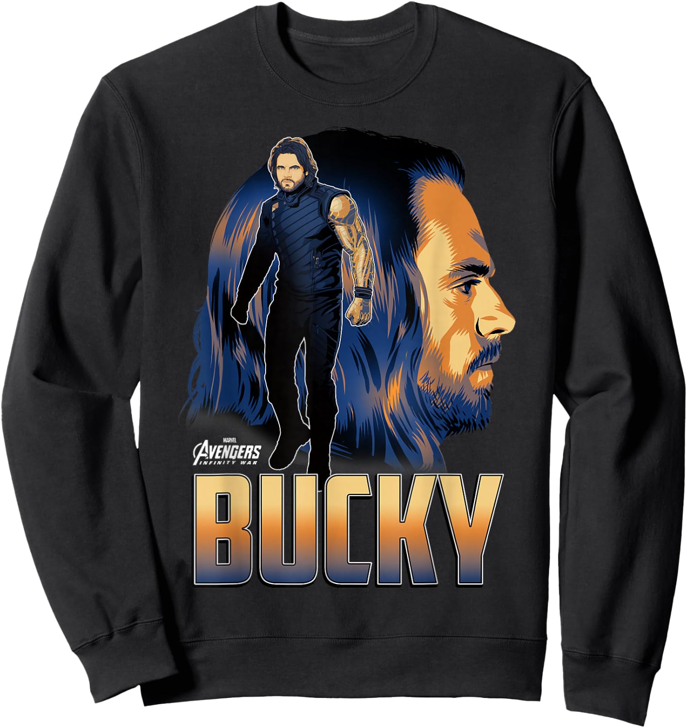 Marvel Infinity War Bucky Big Head Profile Graphic Sweatshirt - Sweatshirt | Black