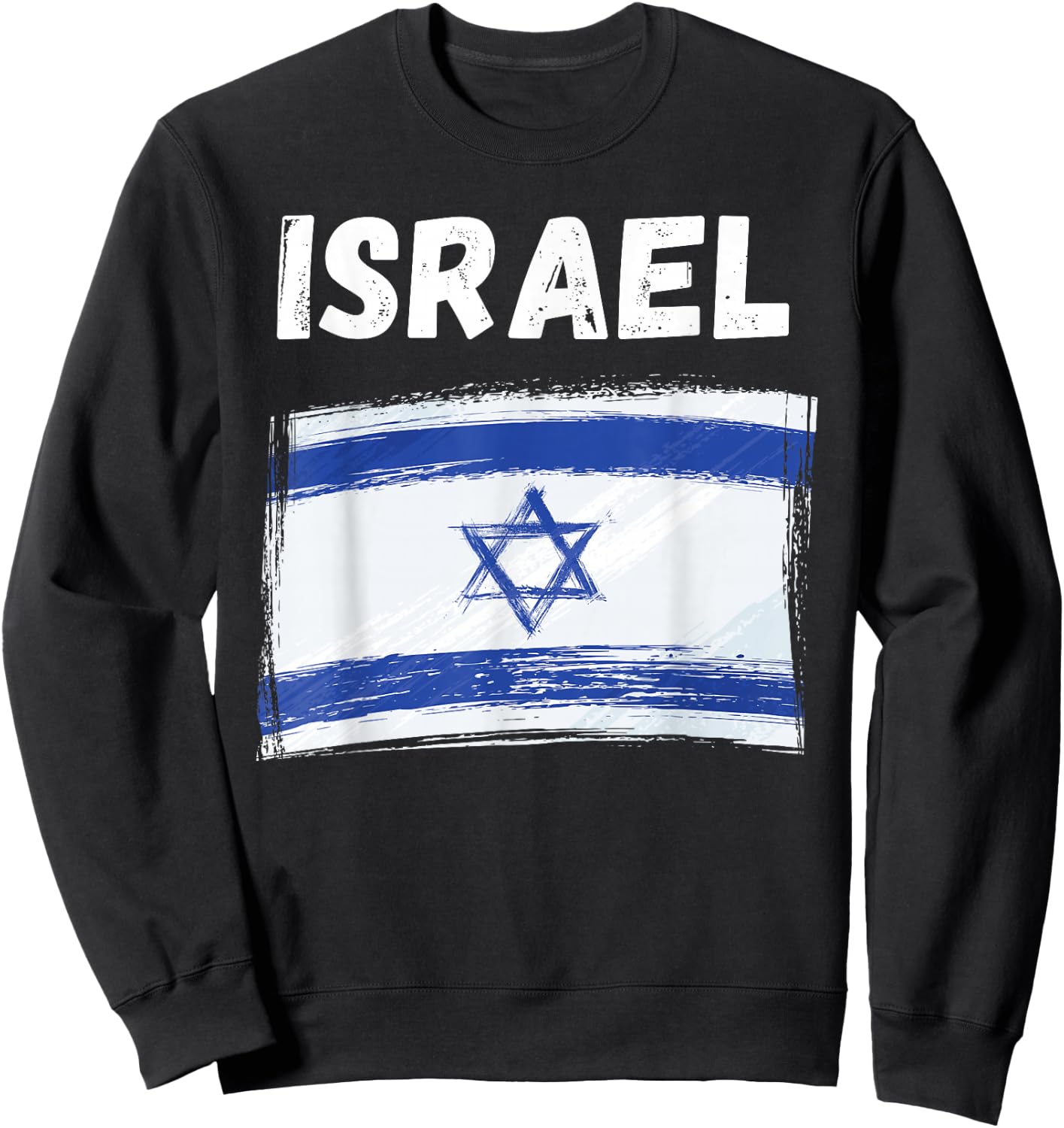 Israel Flag Holiday Vintage Grunge Israeli Flag Sweatshirt - Sweatshirt | Black