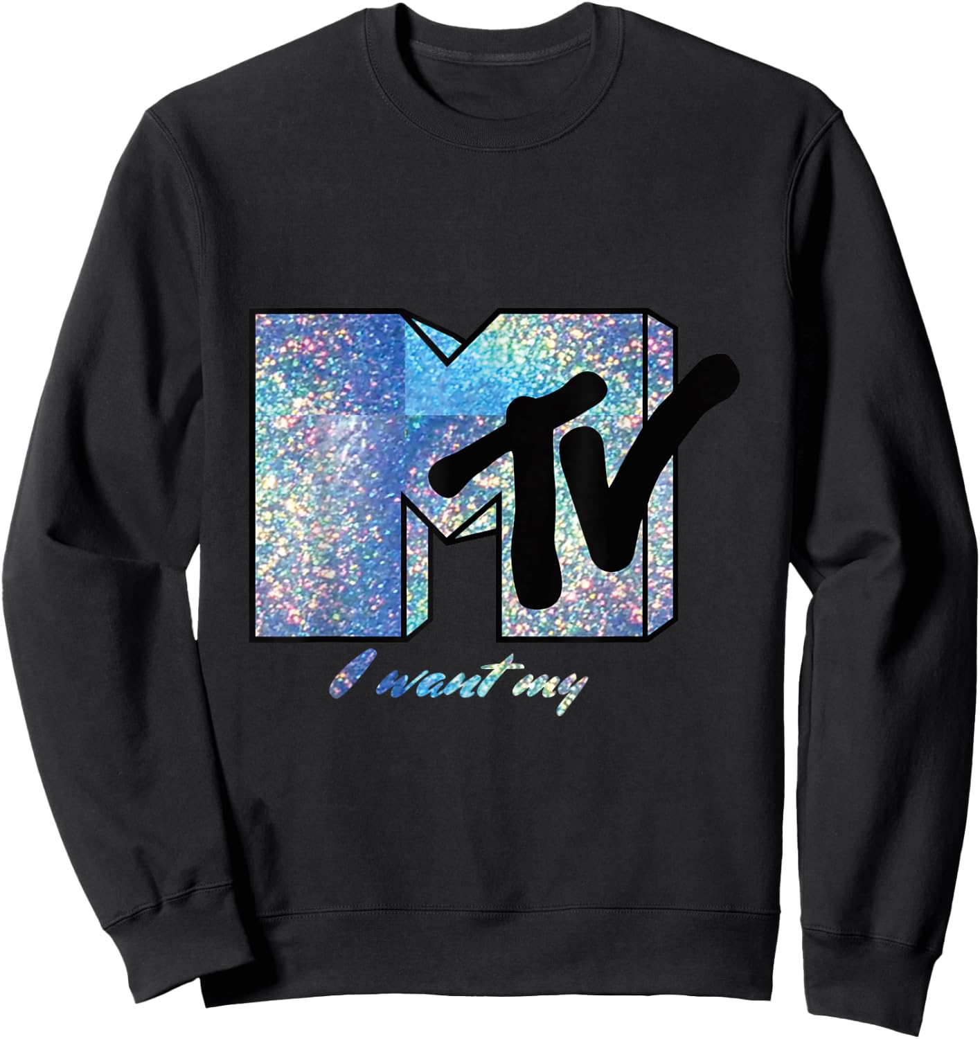 I Want My MTV Sparkly Logo T- Shirts Sweatshirt - Sweatshirt | Black