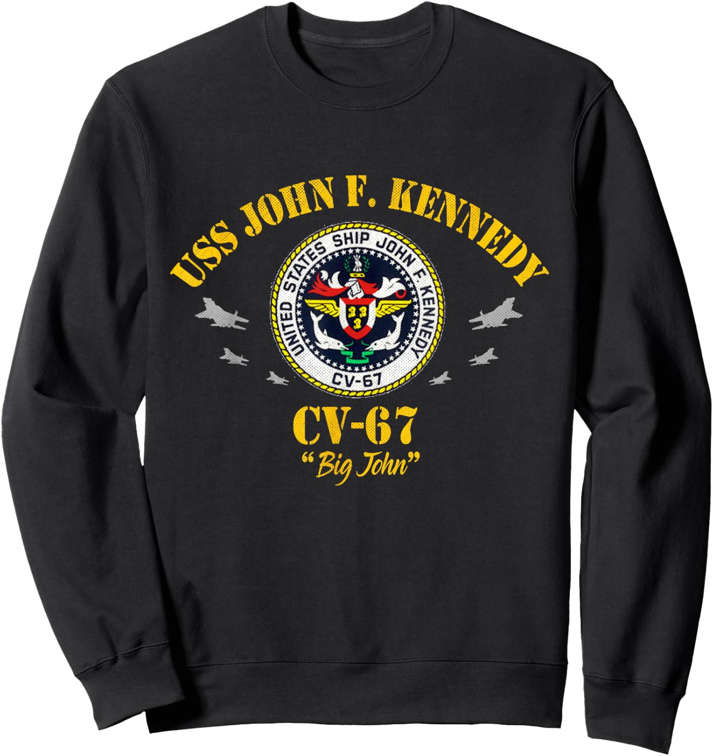 USS John F. Kennedy CV-67 Aircraft Carrier Veteran Flag Sweatshirt - Sweatshirt | Black
