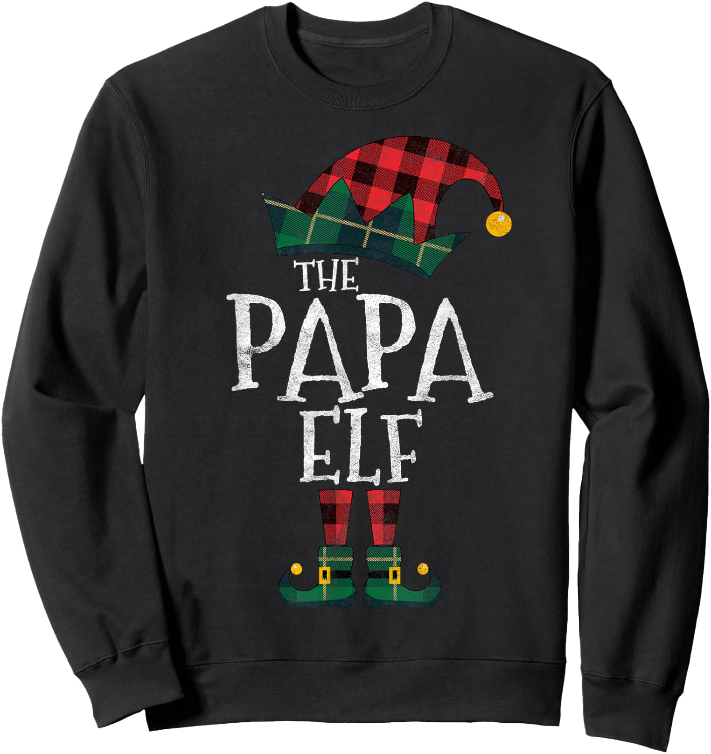 The Papa Elf Matching Family Group Gift Funny Christmas Xmas Sweatshirt - Sweatshirt | Black
