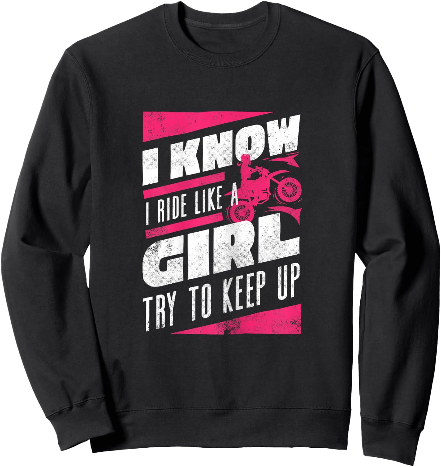 Funny Motorcycle Lover Graphic Women Girls Kids Motorbike Sweatshirt - Sweatshirt | Black