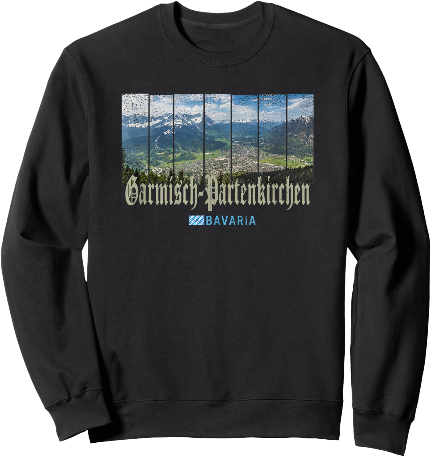 Garmisch-Partenkirchen Vintage Bavaria Germany Souvenir Sweatshirt - Sweatshirt | Black