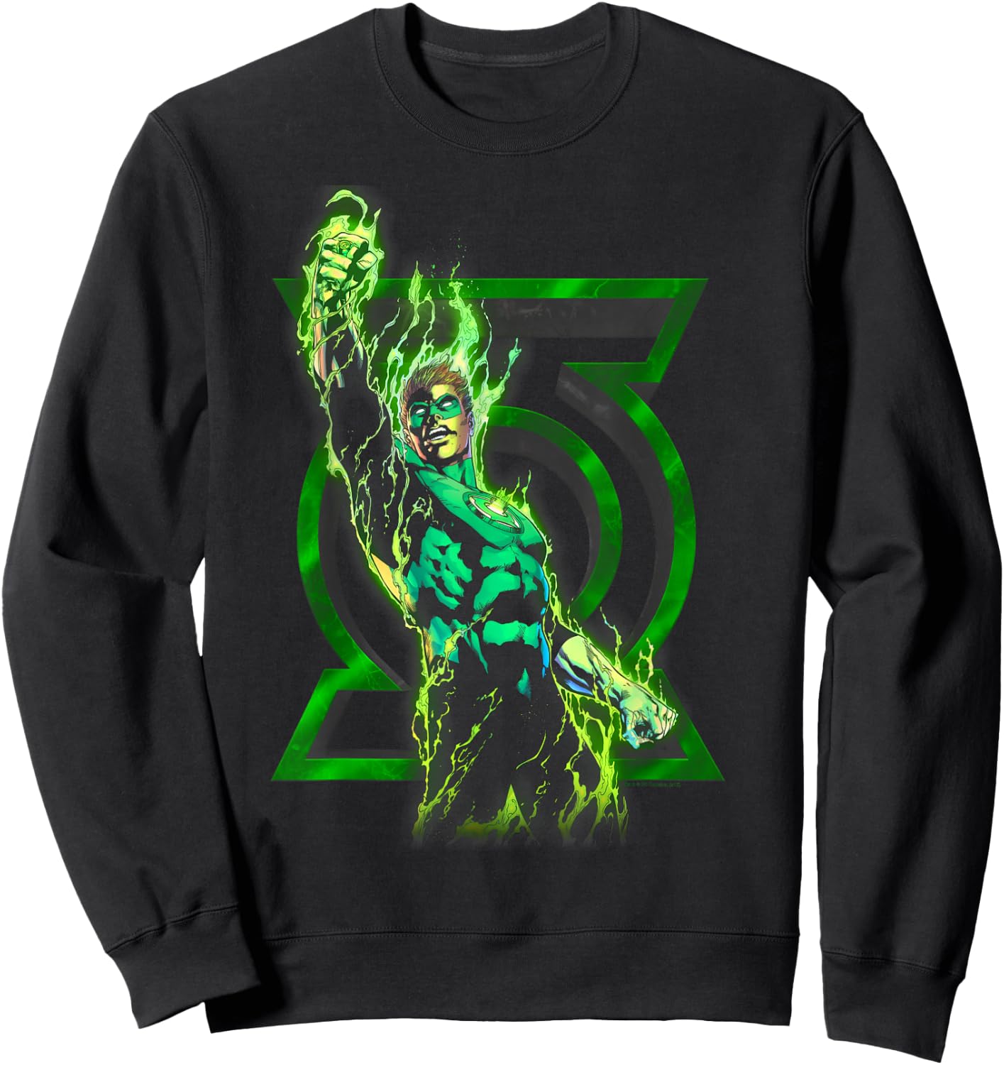 Green Lantern Fully Charged Lantern Small Sweatshirt - Sweatshirt | Black