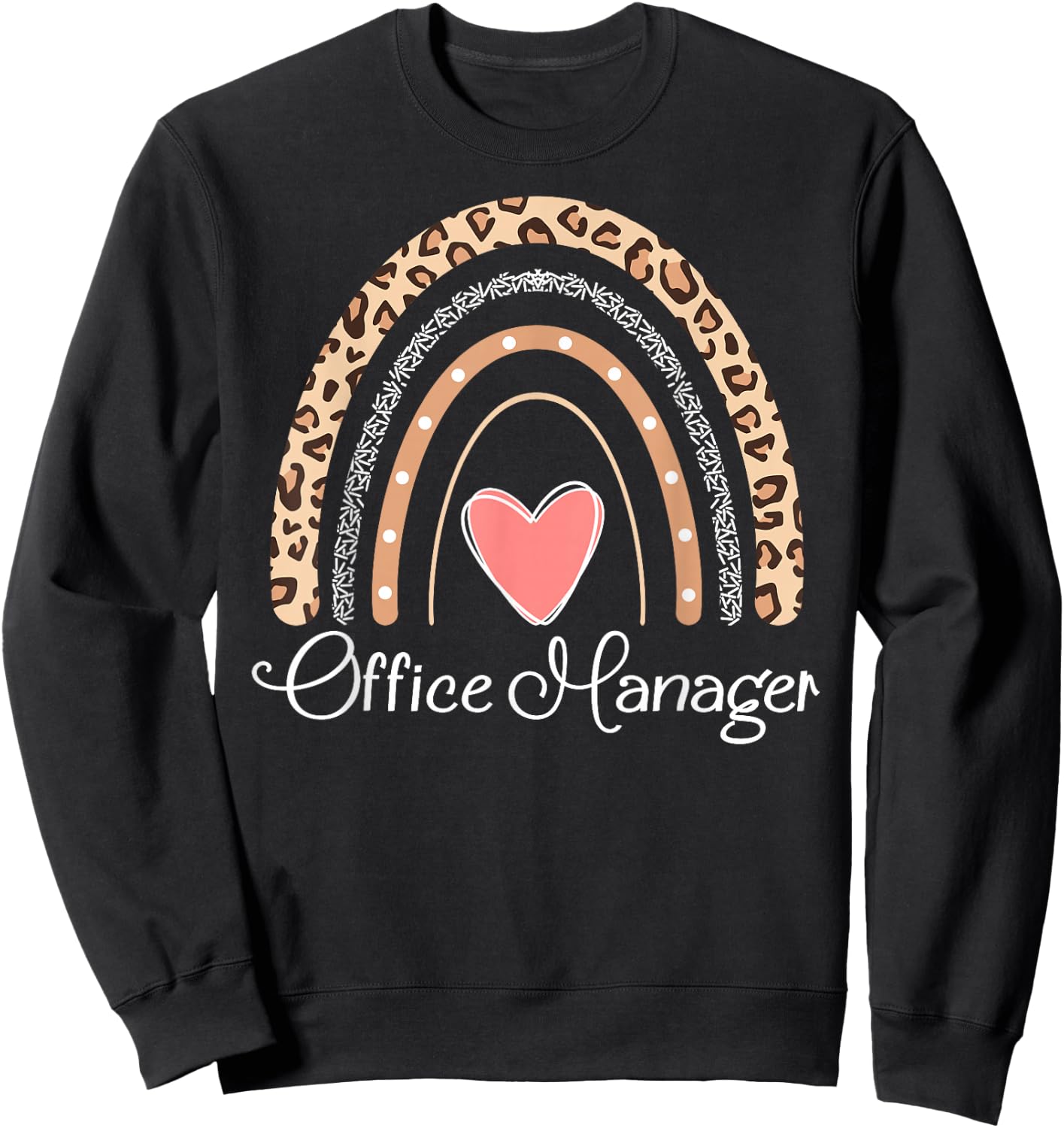 Office Manager Boho Rainbow Funny School Office Manager Sweatshirt - Sweatshirt | Black