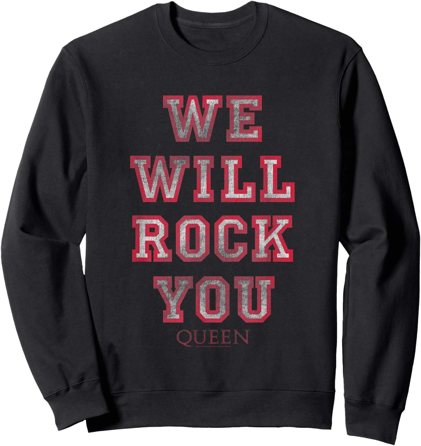 Queen Official We Will Rock You Block Letters Sweatshirt - Sweatshirt | Black