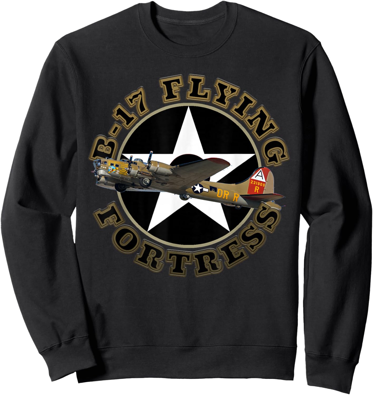 B-17 Flying Fortress Heavy Bomber Air Shows Plane Spotting Sweatshirt - Sweatshirt | Black