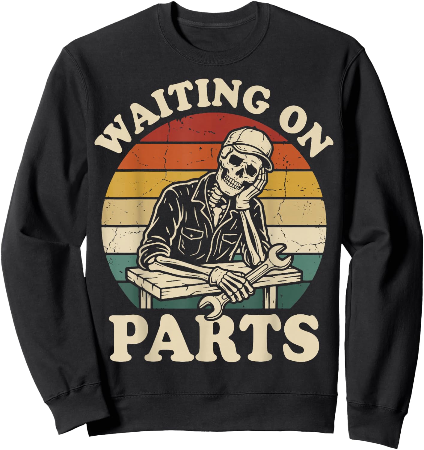 Waiting On Parts Skeleton Sweatshirt - Sweatshirt | Black