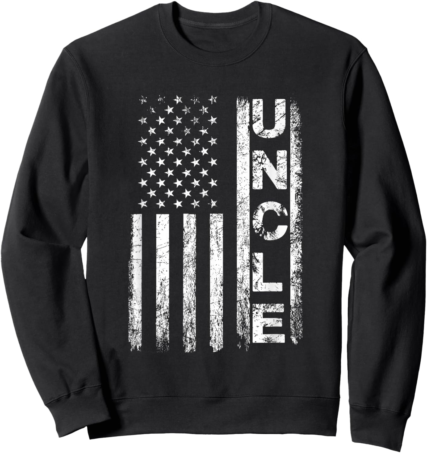 Uncle Vintage American Flag Father's Day 4th of July Uncle Sweatshirt - Sweatshirt | Black