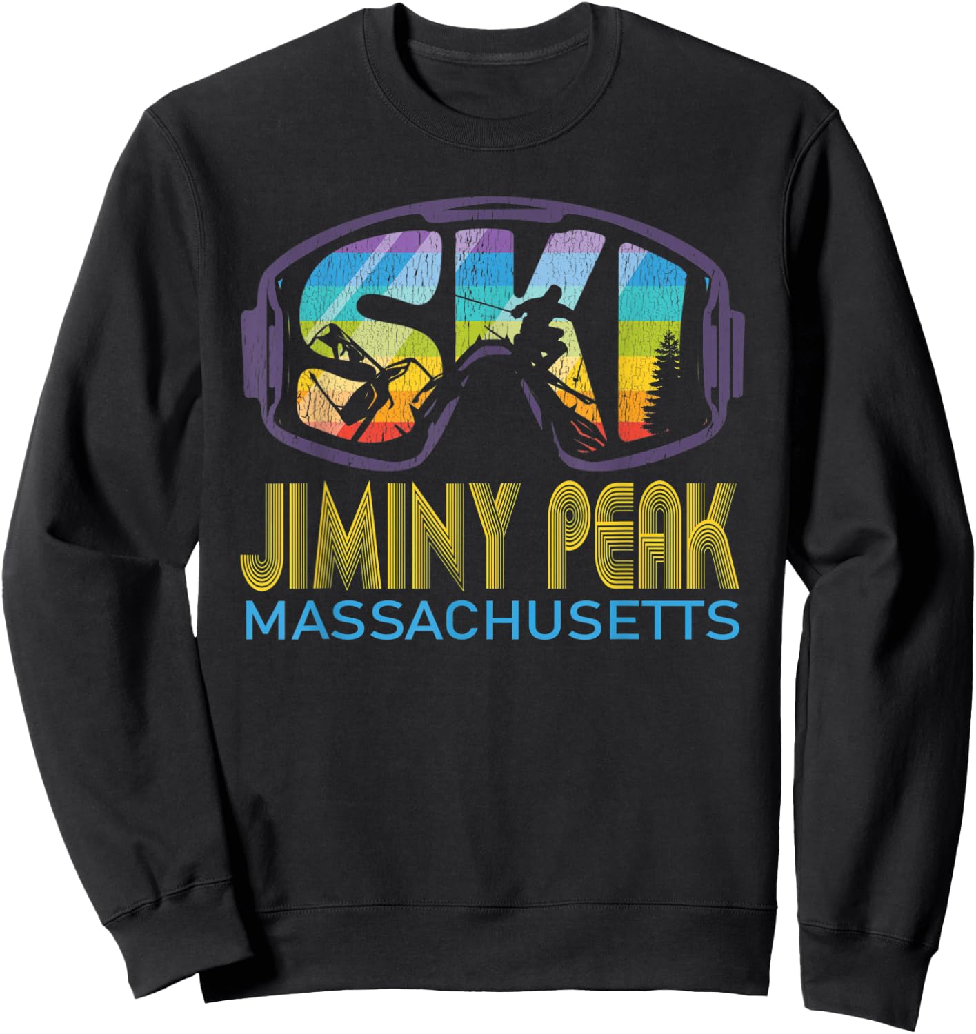 Ski Jiminy Peak Massachusetts Skiing Vacation Sweatshirt - Sweatshirt | Black