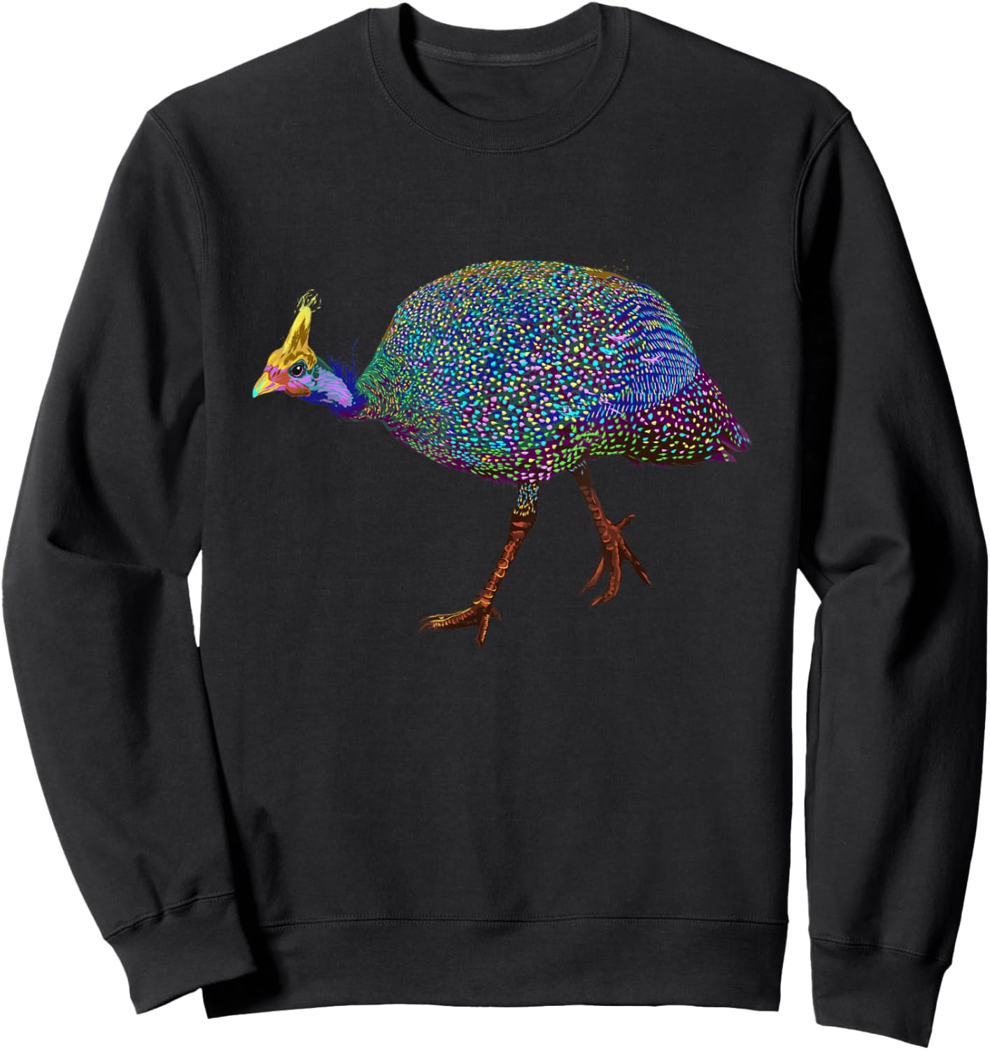 Splash Pearl Hen Guinea Fowl Sweatshirt - Sweatshirt | Black