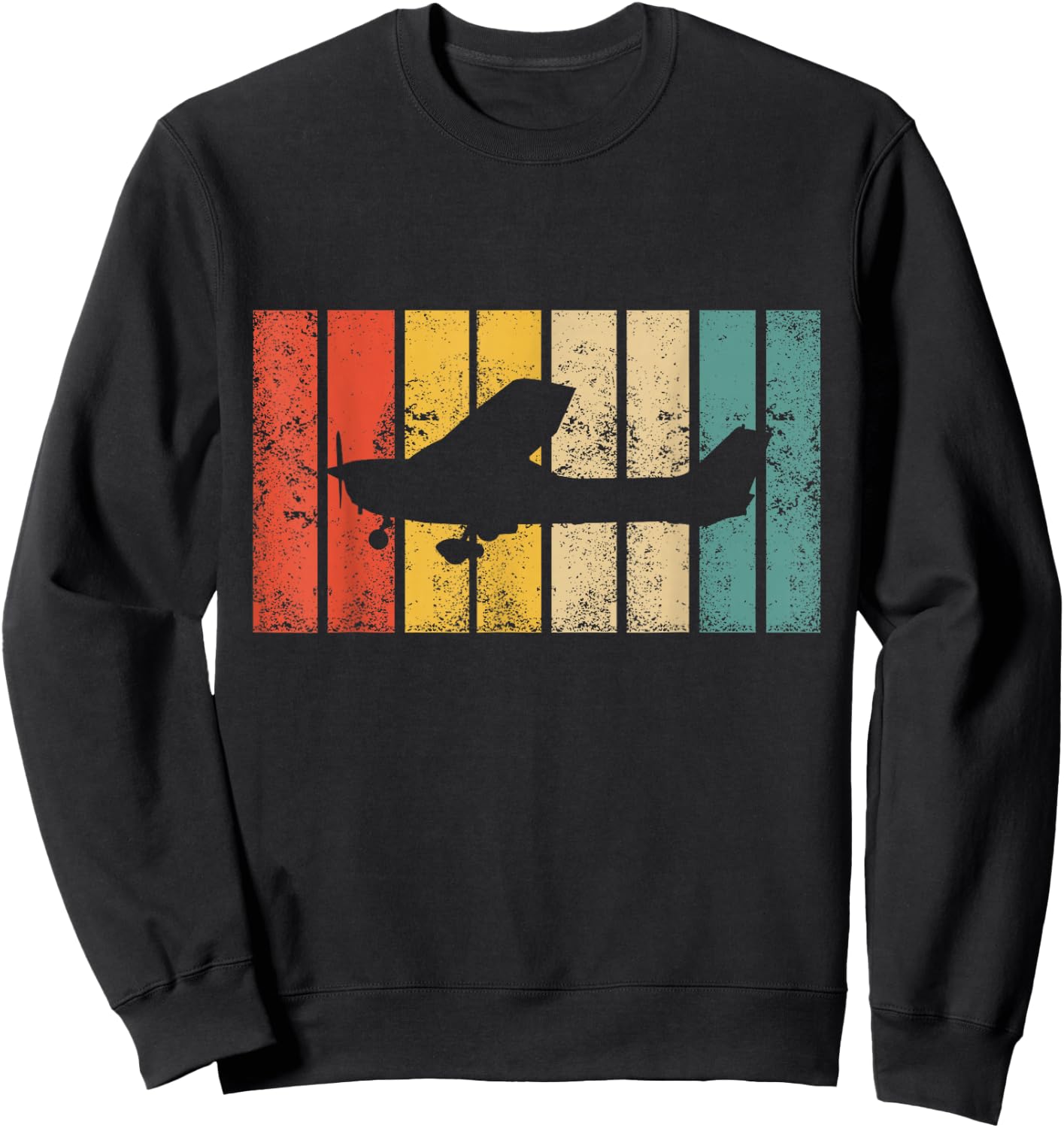 Retro Pilot Aviator - Vintage Airplane Aviation Sweatshirt - Sweatshirt | Black