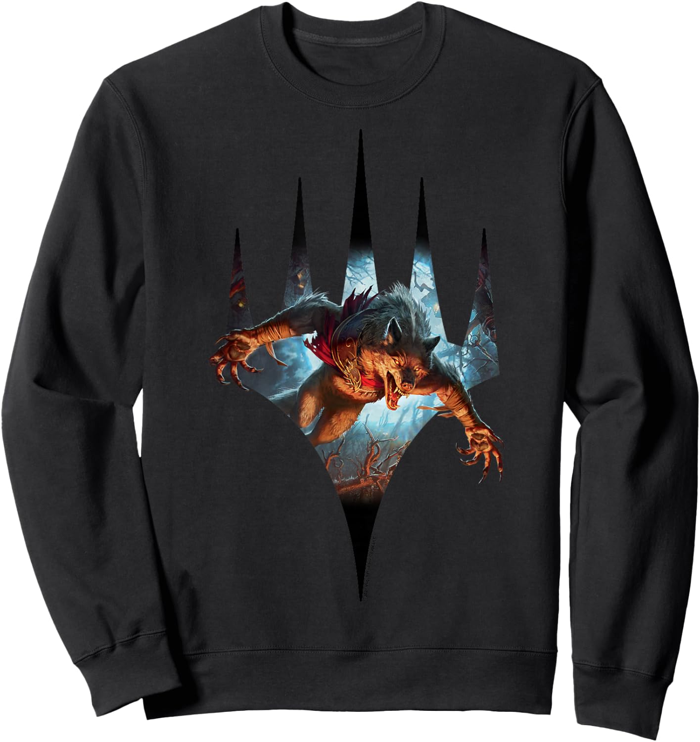 Magic: The Gathering Midnight Hunt Werewolf Magic Logo Sweatshirt - Sweatshirt | Black