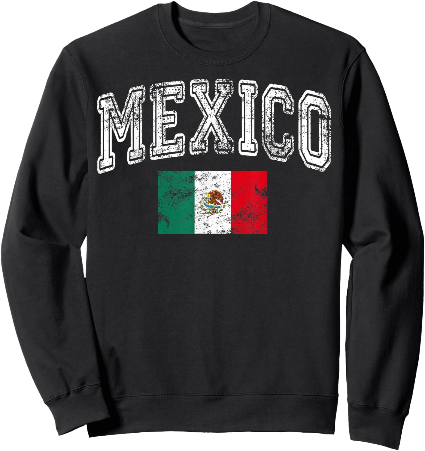 Vintage Mexico Flag Pride Mexican Party Fiesta Men Women Kid Sweatshirt - Sweatshirt | Black