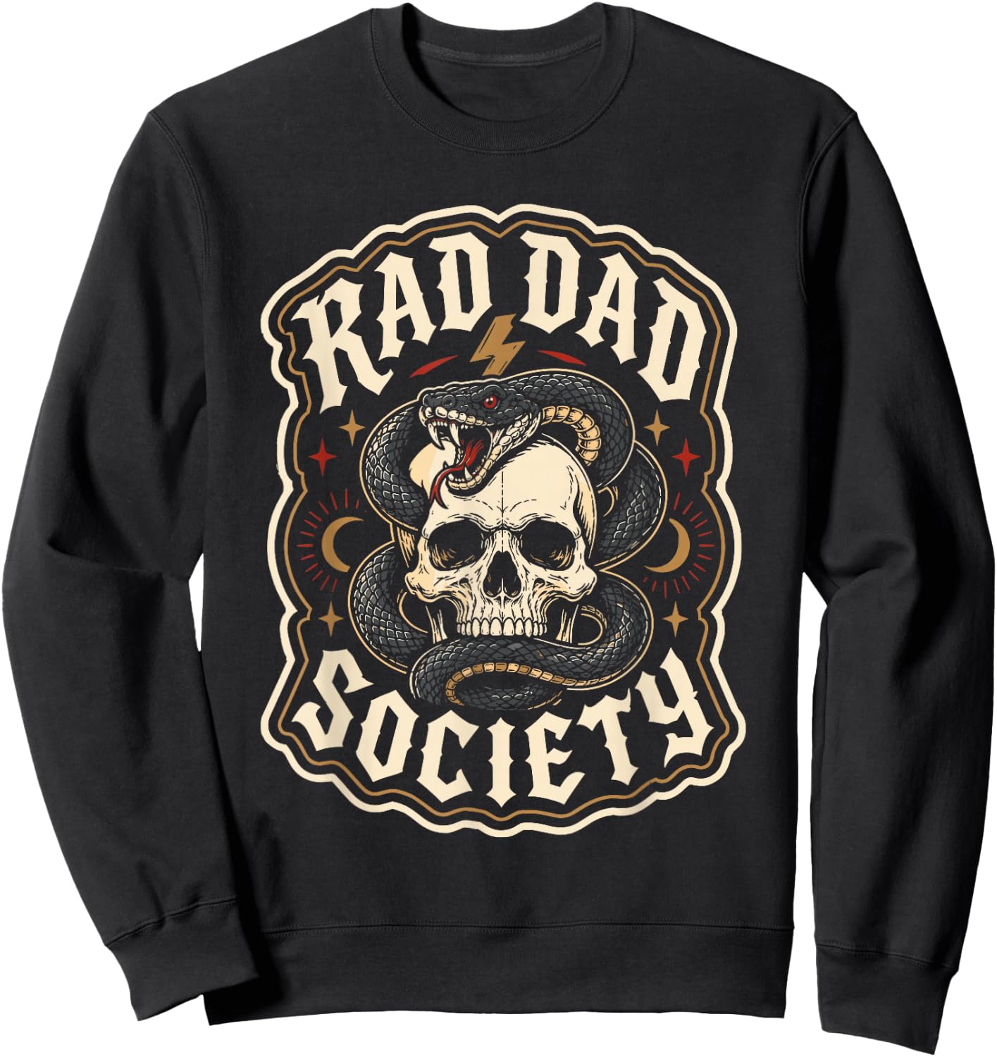 Rad Dad Society Fathers Day Husband Daddy Cool Dad Club Men Sweatshirt - Sweatshirt | Black