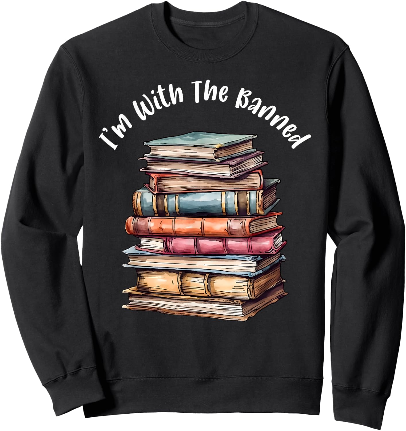 I'm with The Banned Books Vintage Librarian Life Retro Sweatshirt - Sweatshirt | Black