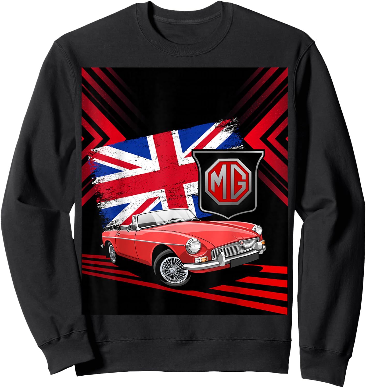 British Classic Sports Car - MG MGB Convertible Sweatshirt - Sweatshirt | Black
