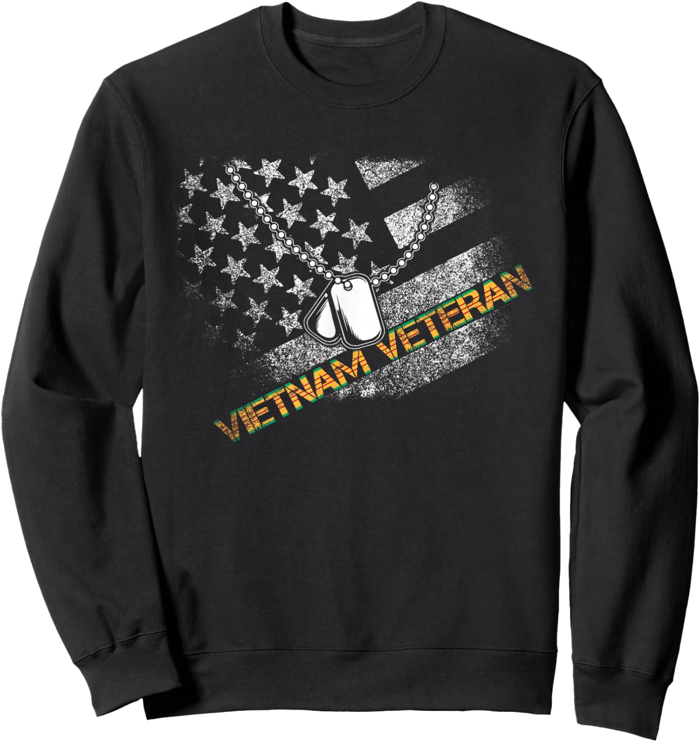 Vietnam Veteran US Flag T shirt Gift | Vietnam War Vet Sweatshirt - Sweatshirt | Black