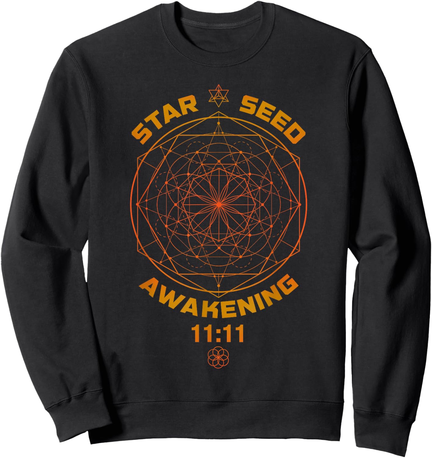 Starseed Awakening 1111 Sacred Geometry Sweatshirt - Sweatshirt | Black