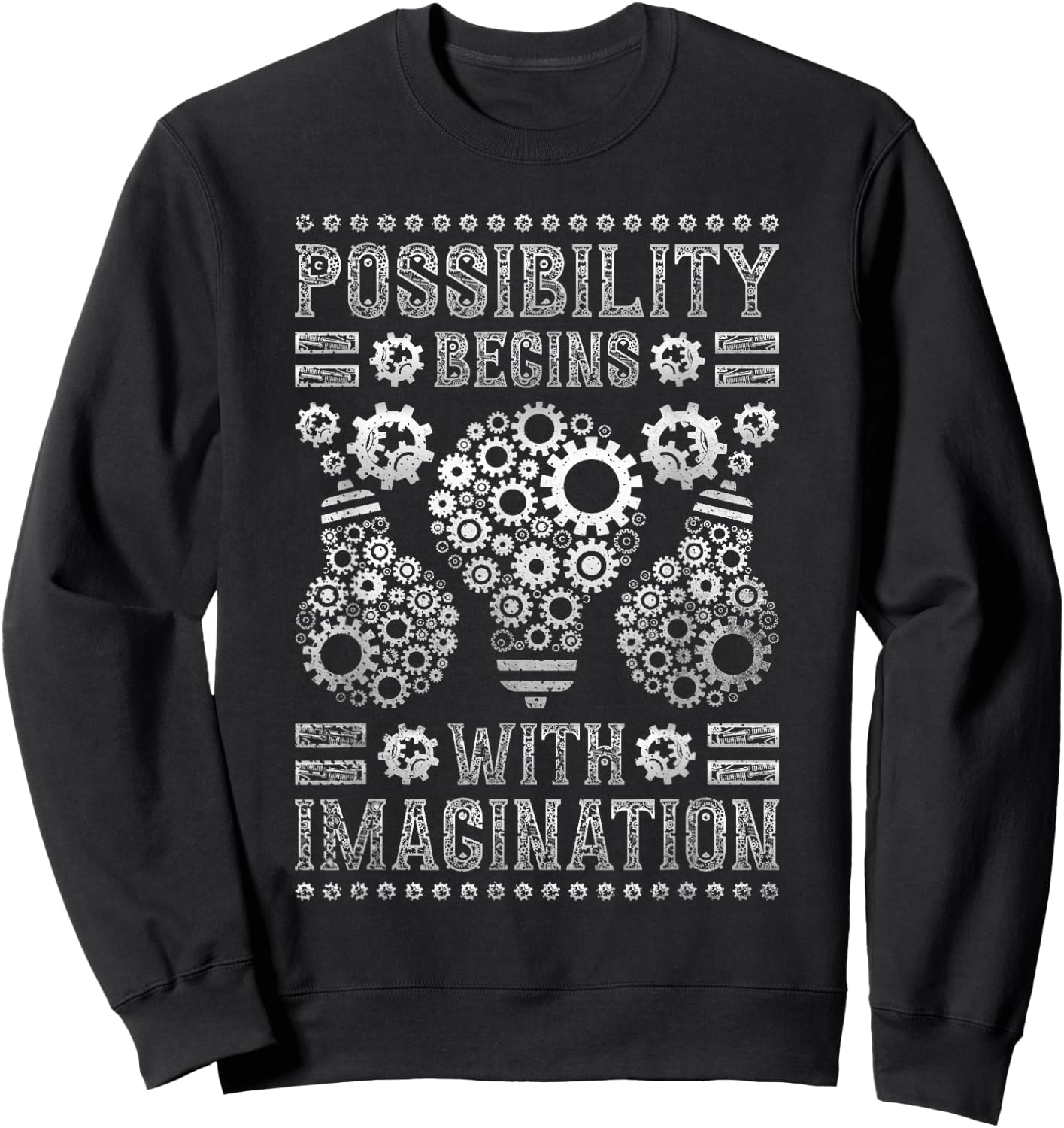 Possibility Begins With Imagination, Steampunk Sweatshirt - Sweatshirt | Black