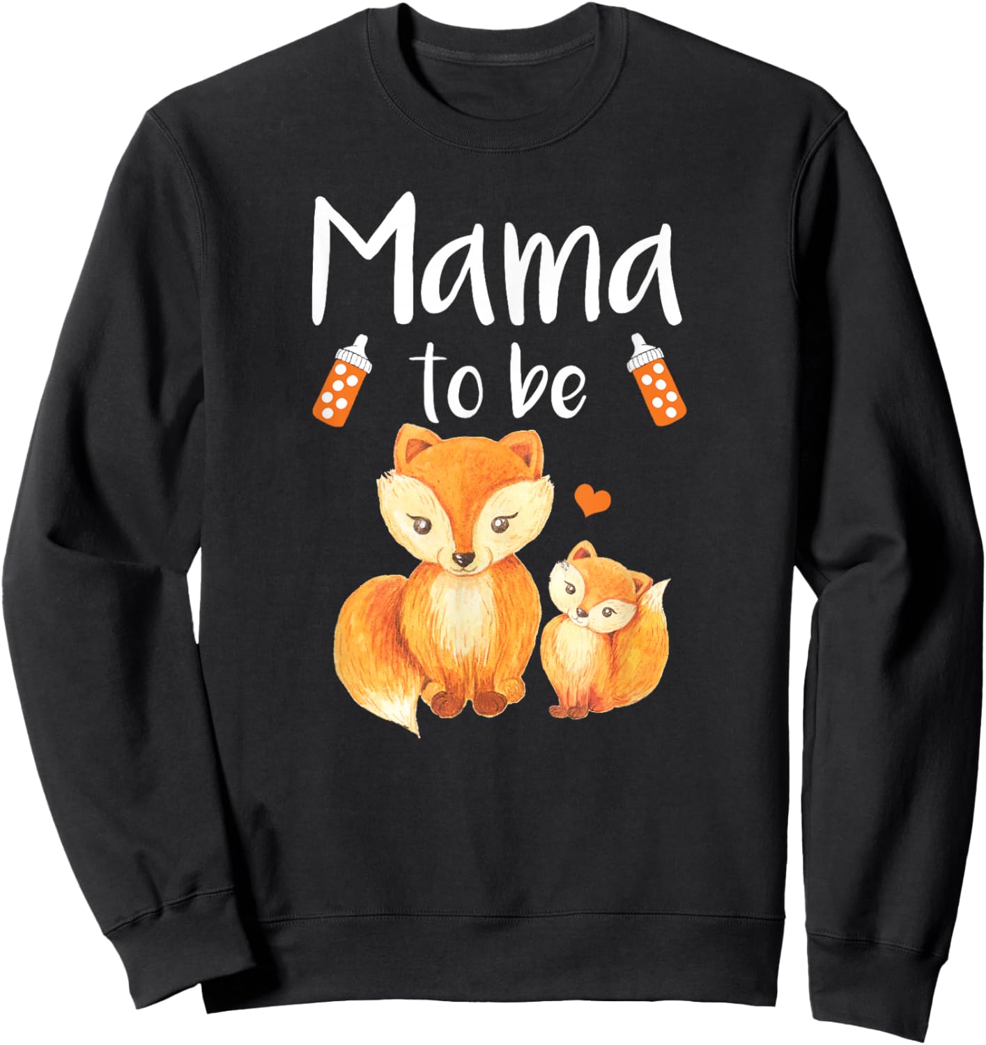 Mama To Be Fox Baby Shower Cute Forest Animal Sweatshirt - Sweatshirt | Black
