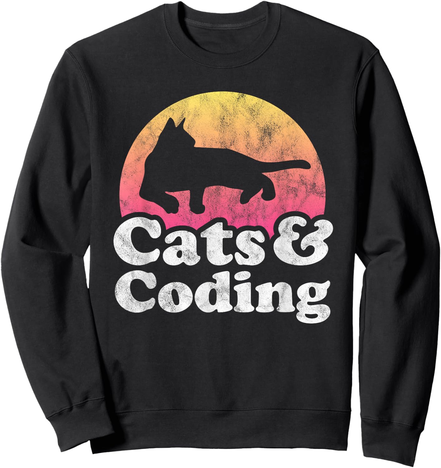 Cats and Coding Men's or Women's Cat and Coder Sweatshirt - Sweatshirt | Black