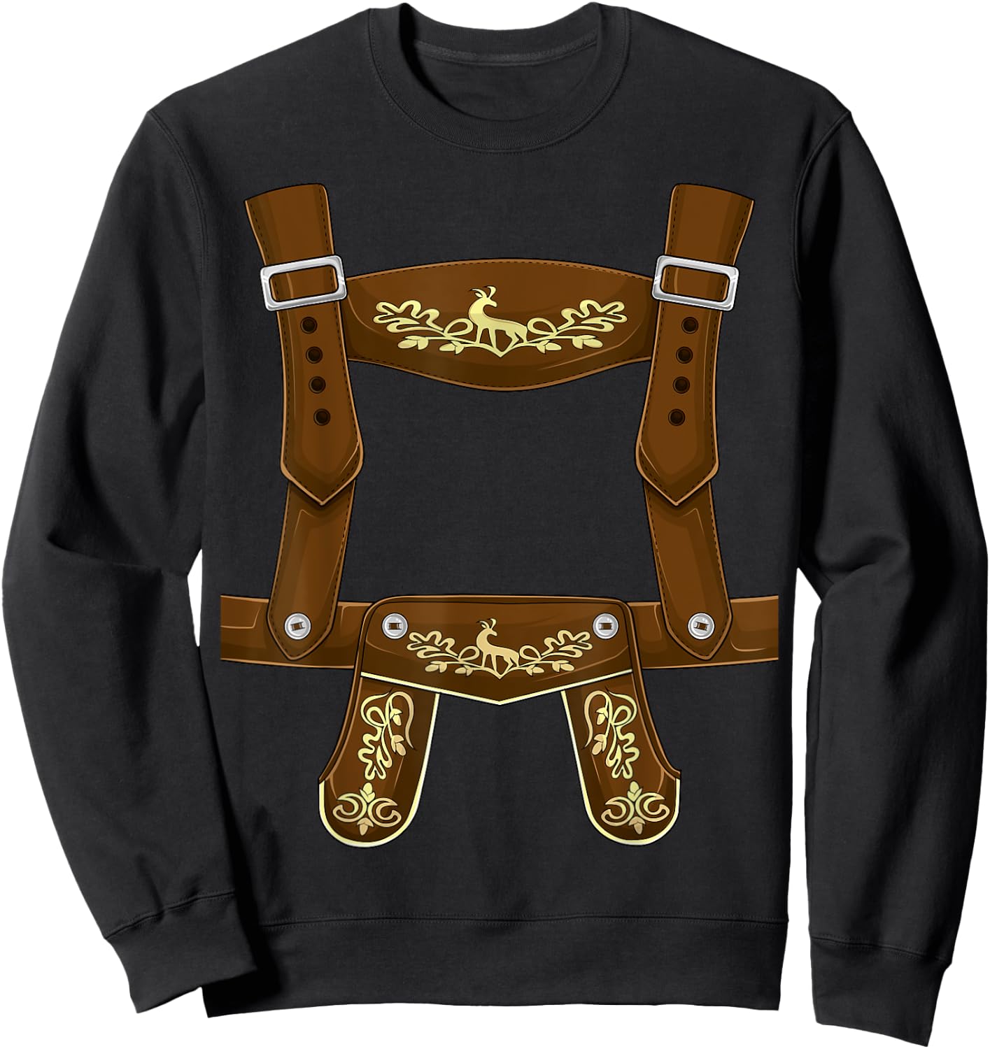 Lederhosen Suspenders Oktoberfest costume Bavarian Beer men Sweatshirt - Sweatshirt | Black